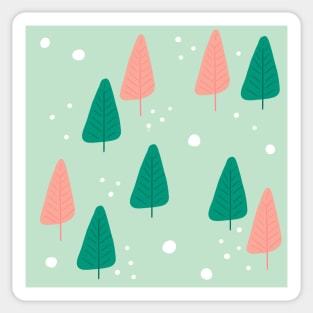 Christmas Brush Trees Sticker